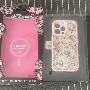 Ed Hardy Floral Pink iPhone 16 Pro Case